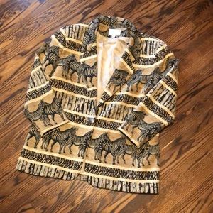 Vintage Zebra Pattern Blazer
